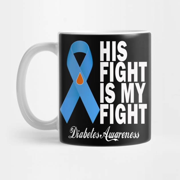 Diabetes Awareness T1D T2D Blue Ribbon by sk99